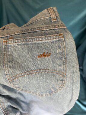 Vintage 80s Chic Acid Wash High Waist Denim Jeans Embroidered Pocket